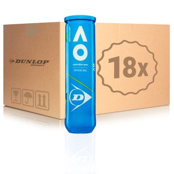 Cartone da 18 tubi Dunlop AUSTRALIAN OPEN - tubi da 4  palline da tennis