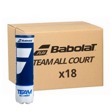 Cartone da 18 tubi di palline tennis Babolat Team All Court + OMAGGIO - TEAMAC18